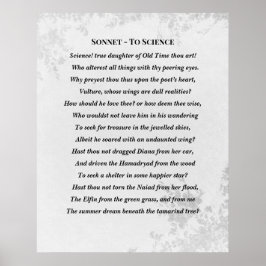 Sonnet aan Wetenschap Edgar Allan Poe Poem Poster