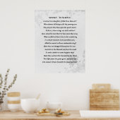 Sonnet aan Wetenschap Edgar Allan Poe Poem Poster (Keuken)