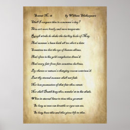 Sonnet No. 18 van William Shakespeare Poster