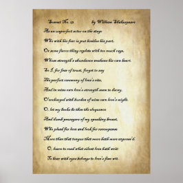 Sonnet No. 23 van William Shakespeare Poster