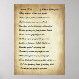 Sonnet No. 27 van William Shakespeare Poster