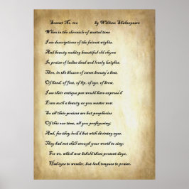Sonnet nr. 106 van William Shakespeare Poster