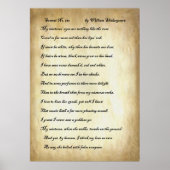 Sonnet nr. 130 van William Shakespeare Poster (Voorkant)