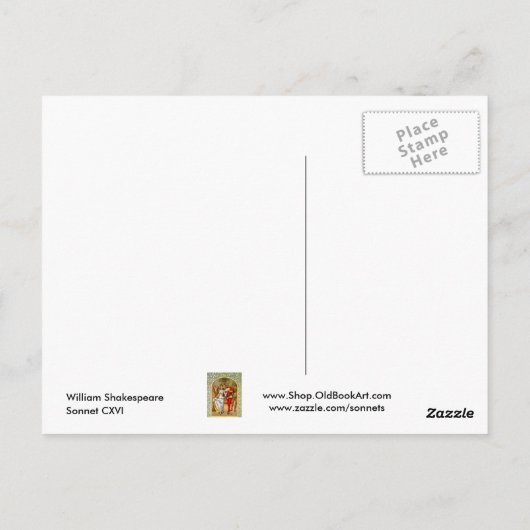 Sonnet Number 116 van William Shakespeare Briefkaa Briefkaart (Achterkant)