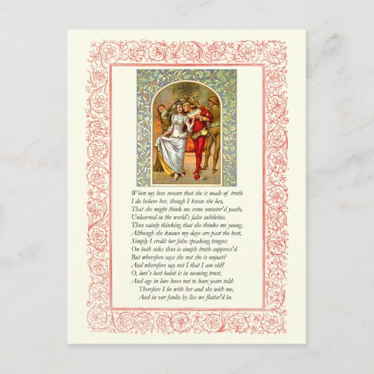 Sonnet Number 138 van William Shakespeare Briefkaart (Voorkant)