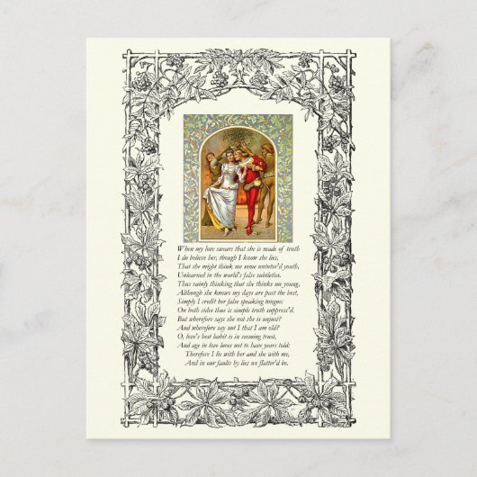 Sonnet Number 138 van William Shakespeare Briefkaart (Voorkant)