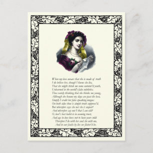 Sonnet Number 138 van William Shakespeare Briefkaart
