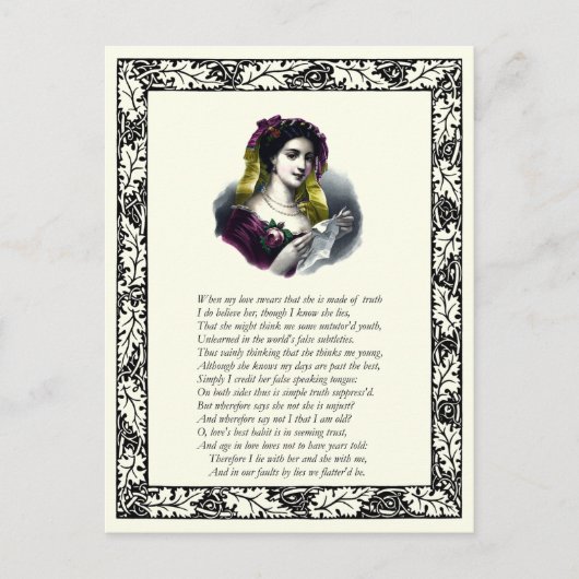 Sonnet Number 138 van William Shakespeare Briefkaart (Voorkant)