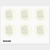 Sonnet Nummer 36 van William Shakespeare Ronde Sticker (Vel)