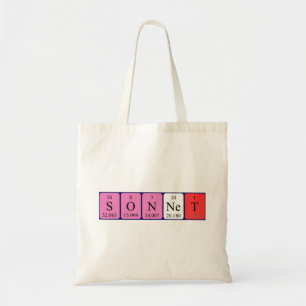 Sonnet periodieke tabelnaam canvas tas