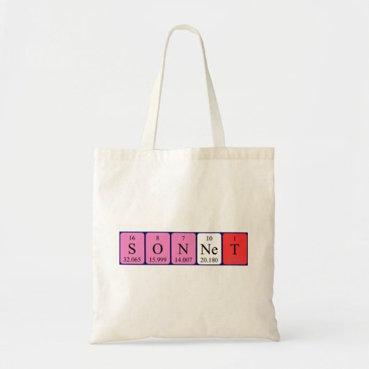 Sonnet periodieke tabelnaam canvas tas (Voorkant)