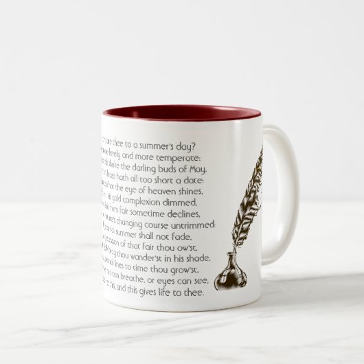 Sonnet Shakespeare 18 | Mok van tweetone koffie (Voorkant rechts)