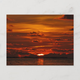 Sonnige Urlaubsgrüße mit schönem Sonnenuntergang Briefkaart