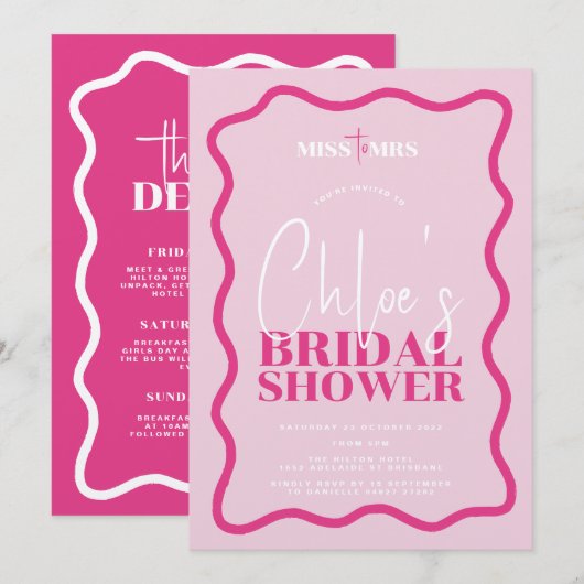 Sonny Bridal Douche Uitnodiging (Voorkant / Achterkant)