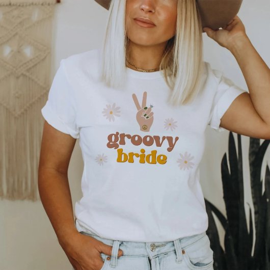 SONNY Groovy Bride Retro 70's Hippie Bachelorette T-shirt