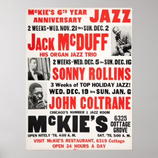 Sonny Rollins / John Coltrane / Jack McDuff Jazz Poster
