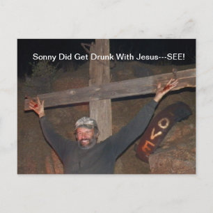 Sonny werd drink met Jezus briefkaart