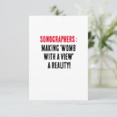 Sonografen: 'baarmoeder met een uitzicht' werkelij bedankkaart (Staand voorkant)