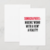 Sonografen: 'baarmoeder met een uitzicht' werkelij bedankkaart (Voorkant / Achterkant)