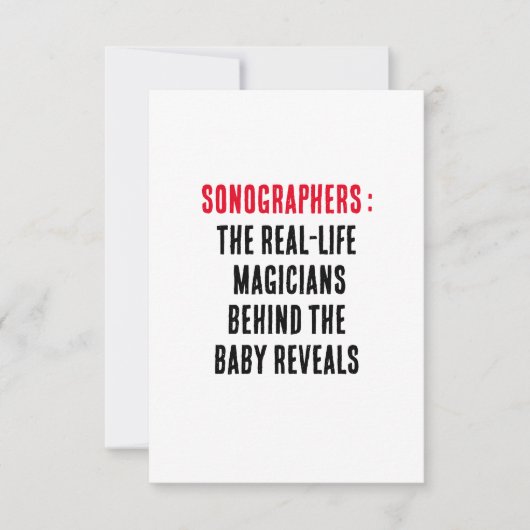 Sonografen: De echte goochelaars achter de Bedankkaart (Voorkant)