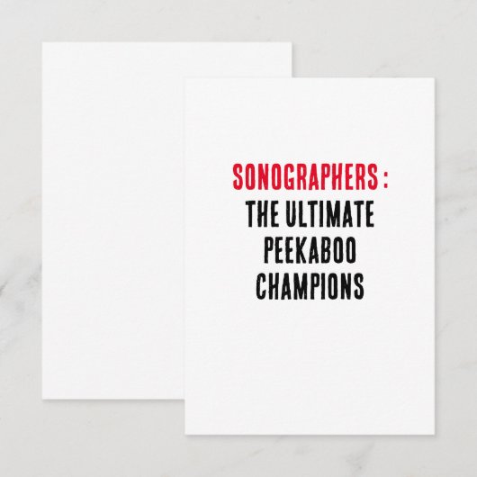 Sonografen: De ultieme peekaboo kampioenen Bedankkaart (Voorkant / Achterkant)