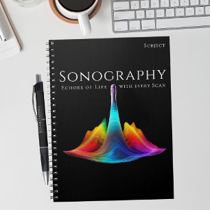 Sonografie-kleurige ultrasone golven notitieboek