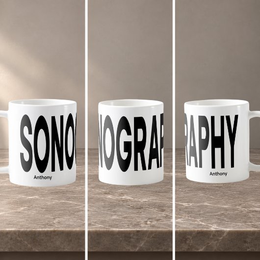SONOGRAFIE Wrap-around tekst Persoonlijk Koffiemok