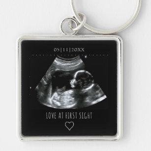 Sonogram Afbeelding Foto Gift Baby Ultrasound Blac Sleutelhanger