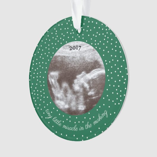 Sonogram Afbeelding Tiny Little Mirakel in The Mak Ornament (voorkant)