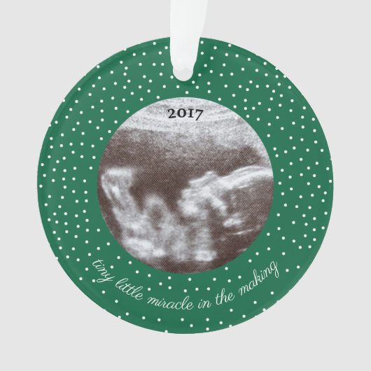 Sonogram Afbeelding Tiny Little Mirakel in The Mak Ornament (voorkant)