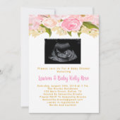 Sonogram Baby Shower Invitations, Baby Girl Shower Kaart (Voorkant)