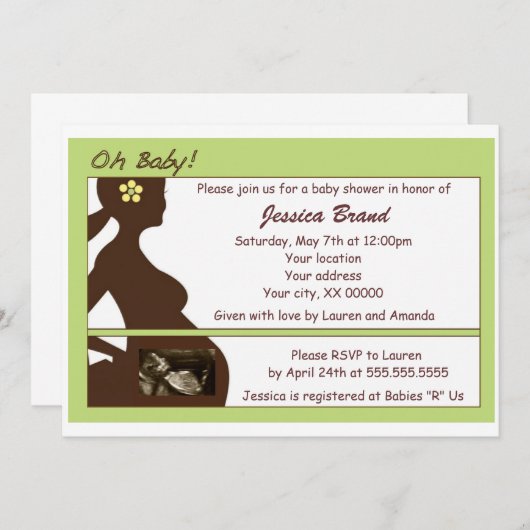 Sonogram Baby shower Uitnodiging (Voorkant / Achterkant)