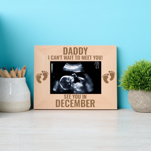 Sonogram Daddy wordt Baby Bump Vaderdag Gegraveerde Lijstjes