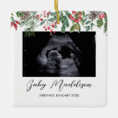 Sonogram Echografie Baby's Eerste Kerstmis Keramisch Ornament (Voorkant)