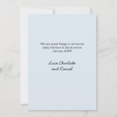 Sonogram Foto Bleek Blauwe Zwangerschap Aankondigi Aankondiging (Achterkant)