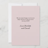 Sonogram Foto Bleek Roze Zwangerschap Aankondiging (Achterkant)