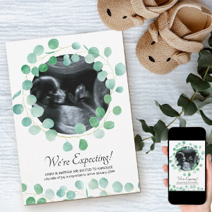 Sonogram Foto Eucalyptus Greenery Zwangerschap Aankondiging