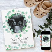 Sonogram Foto Eucalyptus Greenery Zwangerschap Aankondiging