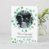 Sonogram Foto Eucalyptus Groene Blad Pregnancy Aankondiging (Staand voorkant)