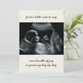 Sonogram Foto neutraal crème Aankondiging (Staand voorkant)
