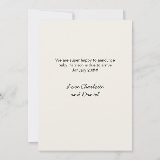 Sonogram Foto neutraal crème Aankondiging (Achterkant)