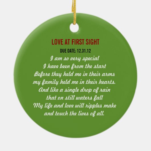 Sonogram Ornament - Liefde op eerste acht (Achterkant)
