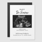 Sonogram Photo Pregnancy Announcement Magnet Card (Voorkant / Achterkant)