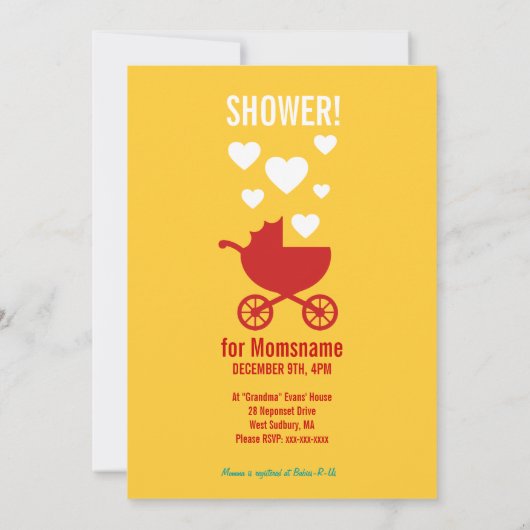 Sonogram Ultrasound Baby shower Invitation Kaart (Achterkant)