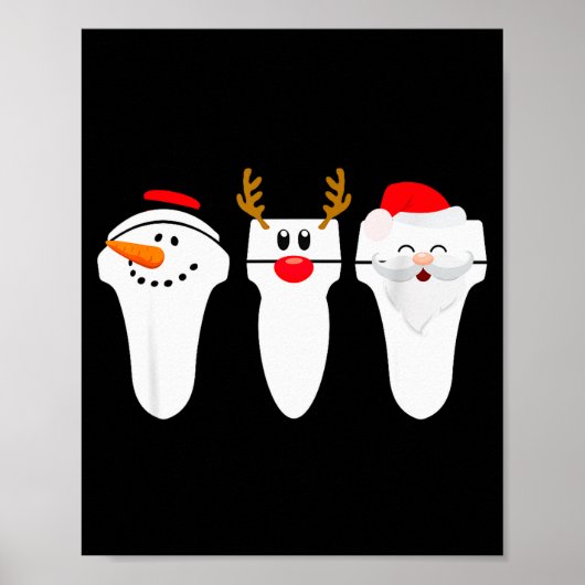 Sonograph Christmas Santa Snowman Reindeer  Poster (Voorkant)