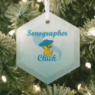 Sonographer Chick #3 Glas Ornament