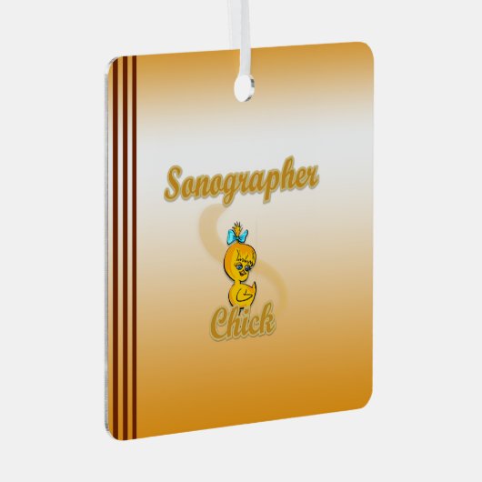 Sonographer Chick Metalen Ornament (Voorkant Rechts)