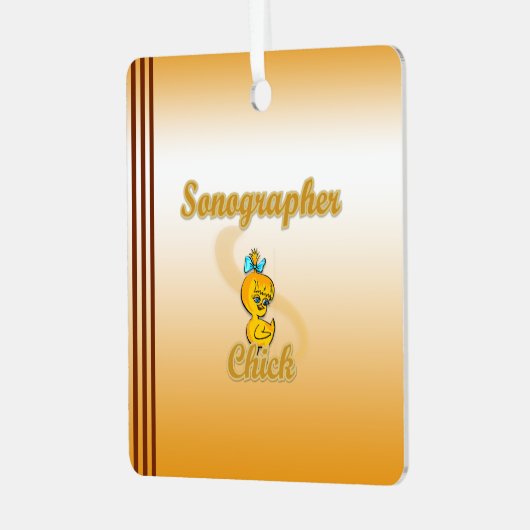 Sonographer Chick Metalen Ornament (Voorkant links)