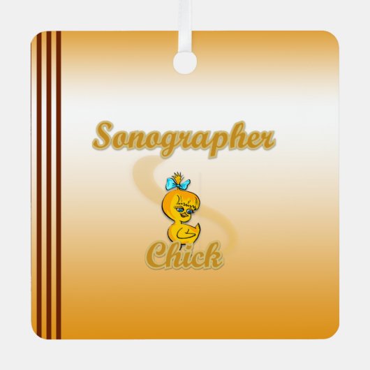 Sonographer Chick Metalen Ornament (Voorkant)