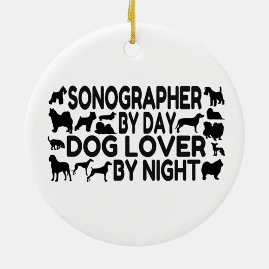 Sonographer Hondenliefhebber Keramisch Ornament (Achterkant)